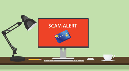 spam alert and danger with computer vector image