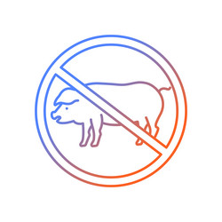 abstain from meat consumption gradient linear icon vector image