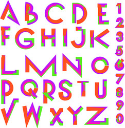 abstract colorful font and alphabet vector image