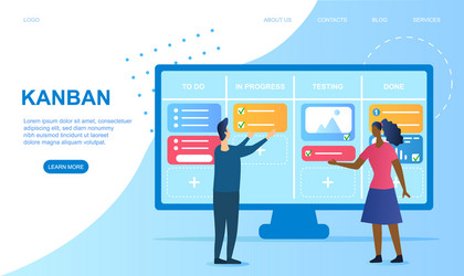 agile software development and kanban vector