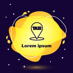 black line map pointer with taxi icon isolated vector image