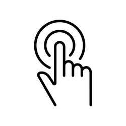 clicker pointer hand line icon editable stroke vector image