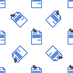 line note paper with pinned pushbutton icon vector image