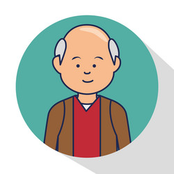 Old man character avatar icon vector