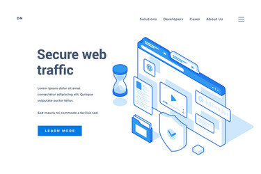 banner resource about secure web traffic vector image