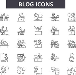 blog line icons for web and mobile design vector image