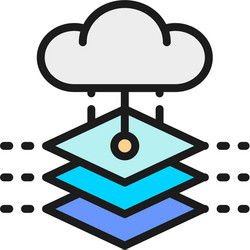 Cloud with artificial intelligence server vector