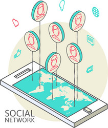 conceptual image with social networks flat vector image