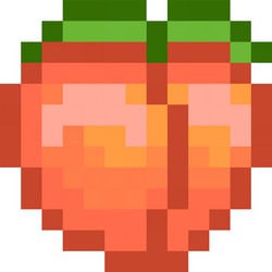 Pixel icon peach apricot fruit exotic fruit Vector Image