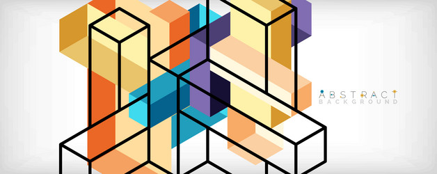 abstract background 3d cubes cubic elements vector image