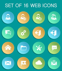 Account web icons on colorful round vector