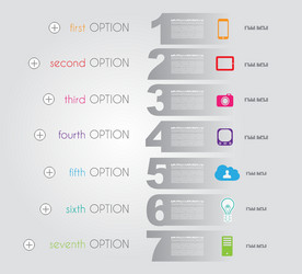 infographic templated with paper number shapes vector