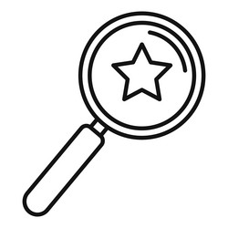 Review magnifier icon outline online vector