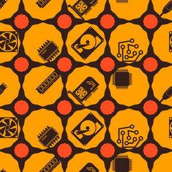 seamless background with computer hardware vector image