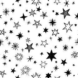 Seamless pattern with handdrawn stars Royalty Free Vector