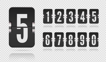 set flip scoreboard numbers floating vector image