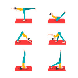 Stylish collection with yoga for healthy lifestyle vector