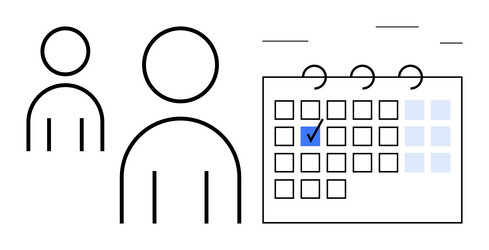 team collaboration with event scheduling vector image