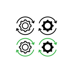workflow process icon set operations gear vector image