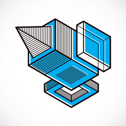3d design abstract dimensional cube shape vector image