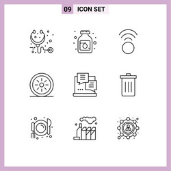 9 universal outlines set for web and mobile vector image