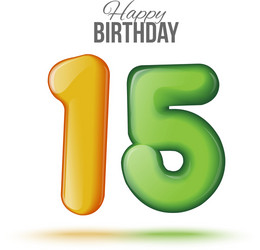 Birthday greeting card with numbers vector