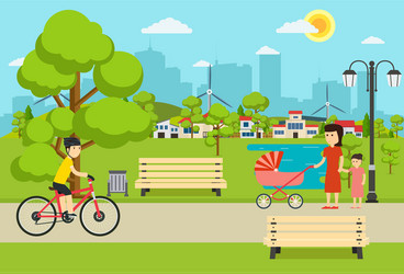 City spring park Royalty Free Vector Image - VectorStock