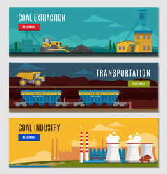 Coal industry banners set vector