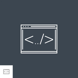 Coding Line Icon - Thin Stroke vector image