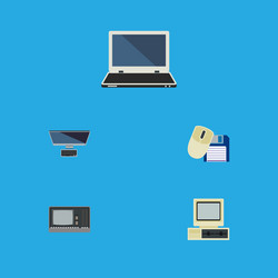 Flat icon computer set of mouse vector