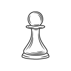 Two pawns are chess pieces sketch. Lies and stands. Vector hand