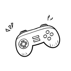 Retro Game Controller Doodle vector image