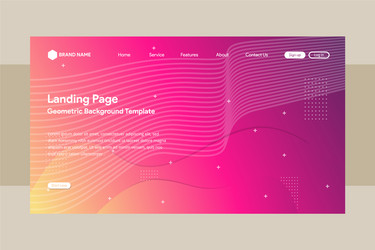 Website template design and landing page line vector