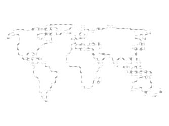 world map - angular outline vector image
