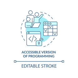 accessible version of programming turquoise vector image