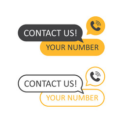 call us button icon in flat style phone number vector image