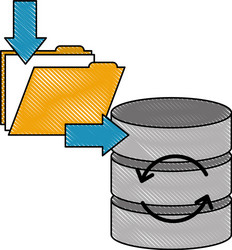 download data folder file database server storage vector image