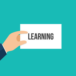 man showing paper learning text vector image