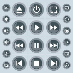 media player control buttons set vector image
