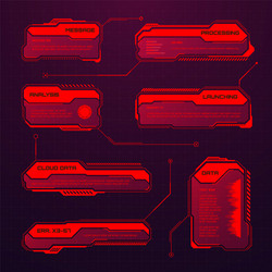red futuristic hud or ui elements sci-fi user vector image