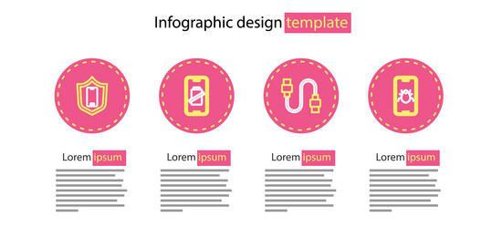 set line usb cable cord system bug on mobile vector image