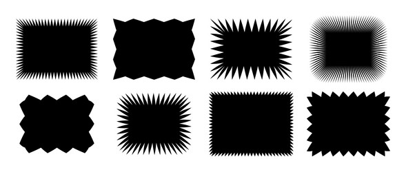 zig zag edge rectangle shape collection jagged vector image