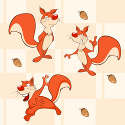 background with squirrels seamless pattern vector image