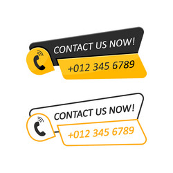 call us button icon in flat style phone number vector image