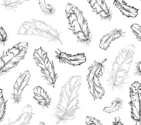 Abstract feathers pattern seamless pattern Vector Image