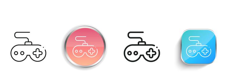 game control icon thin linear regular and button vector image