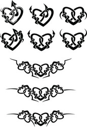 Heart shape tattoo design Royalty Free Vector Image