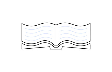 open book with curved pages symbolizing reading vector image