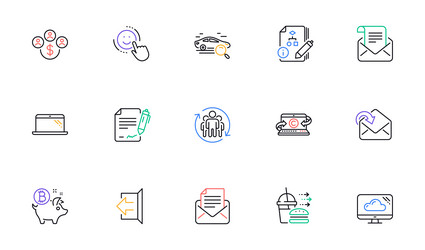 search car algorithm and smile line icons vector image