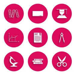 set file document and paper clip office folders vector image
